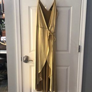Yellow velvet Lulus dress